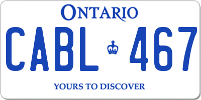 ON license plate CABL467