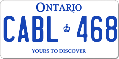 ON license plate CABL468