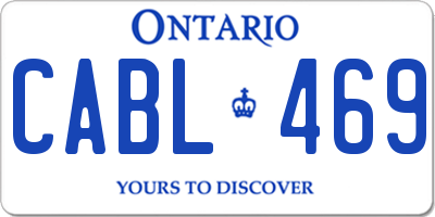 ON license plate CABL469