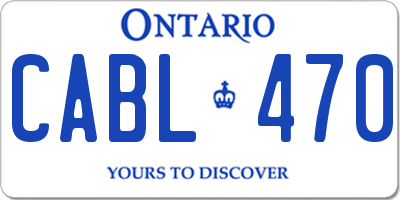 ON license plate CABL470