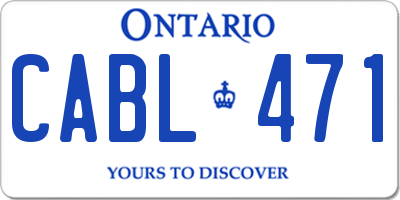 ON license plate CABL471