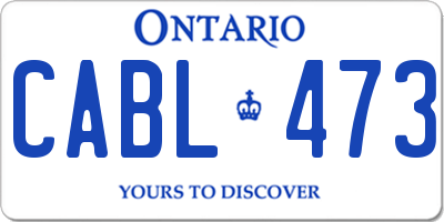 ON license plate CABL473