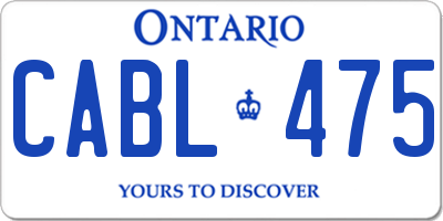 ON license plate CABL475