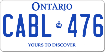 ON license plate CABL476