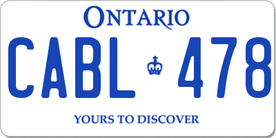 ON license plate CABL478