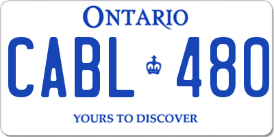 ON license plate CABL480