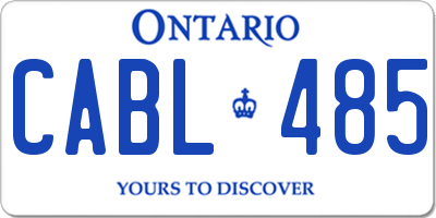 ON license plate CABL485