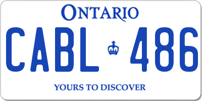 ON license plate CABL486