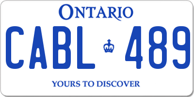 ON license plate CABL489