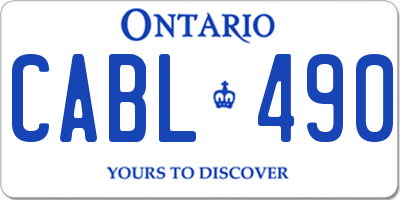 ON license plate CABL490