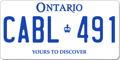 ON license plate CABL491