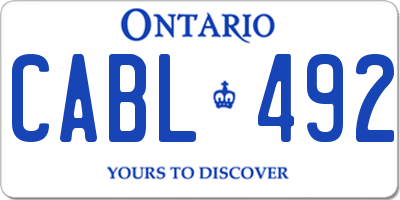 ON license plate CABL492