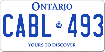 ON license plate CABL493