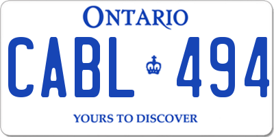 ON license plate CABL494