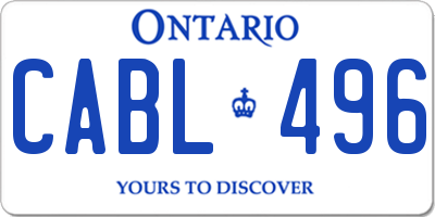 ON license plate CABL496