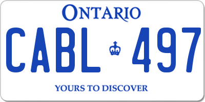 ON license plate CABL497