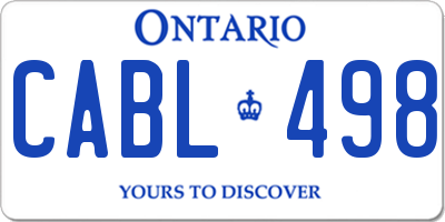 ON license plate CABL498