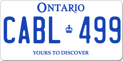 ON license plate CABL499