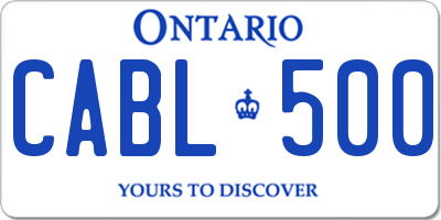 ON license plate CABL500