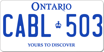 ON license plate CABL503