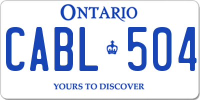 ON license plate CABL504