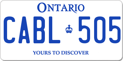 ON license plate CABL505