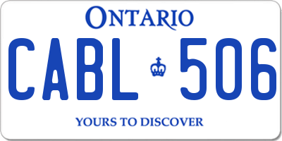 ON license plate CABL506