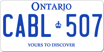 ON license plate CABL507