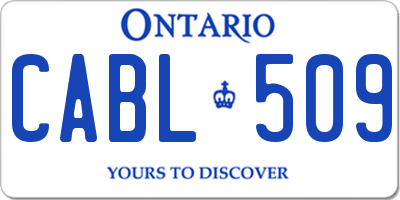 ON license plate CABL509