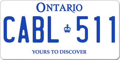 ON license plate CABL511