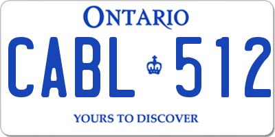 ON license plate CABL512