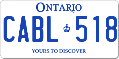 ON license plate CABL518