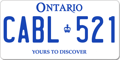 ON license plate CABL521