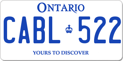 ON license plate CABL522