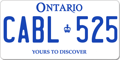 ON license plate CABL525