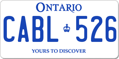 ON license plate CABL526