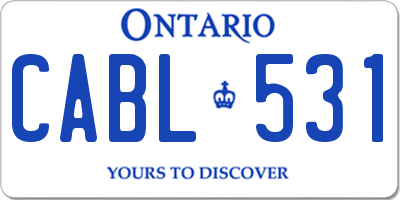 ON license plate CABL531