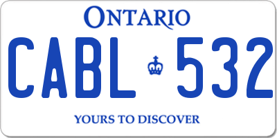 ON license plate CABL532