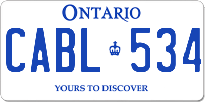 ON license plate CABL534