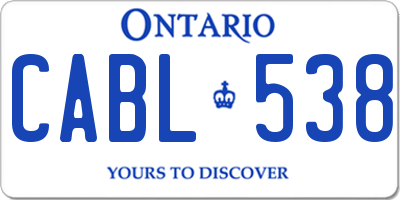 ON license plate CABL538