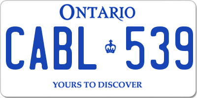 ON license plate CABL539