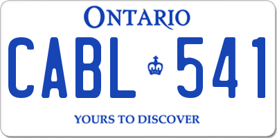 ON license plate CABL541