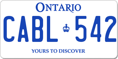 ON license plate CABL542