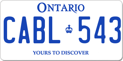 ON license plate CABL543