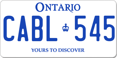 ON license plate CABL545