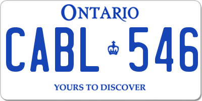 ON license plate CABL546