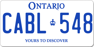 ON license plate CABL548