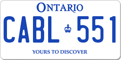 ON license plate CABL551