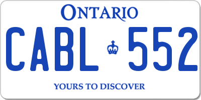 ON license plate CABL552