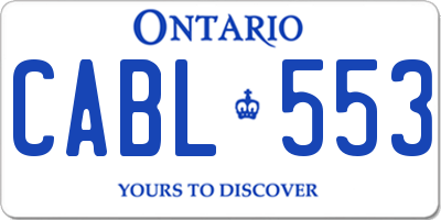 ON license plate CABL553